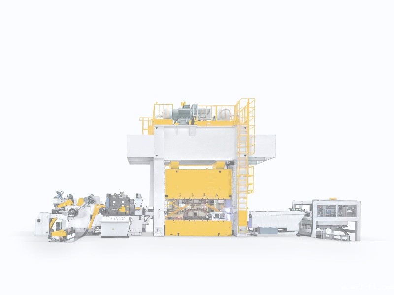 精准冲压与落料线联动体系： 三合一送料机冲床与堆垛系统的卓越协同